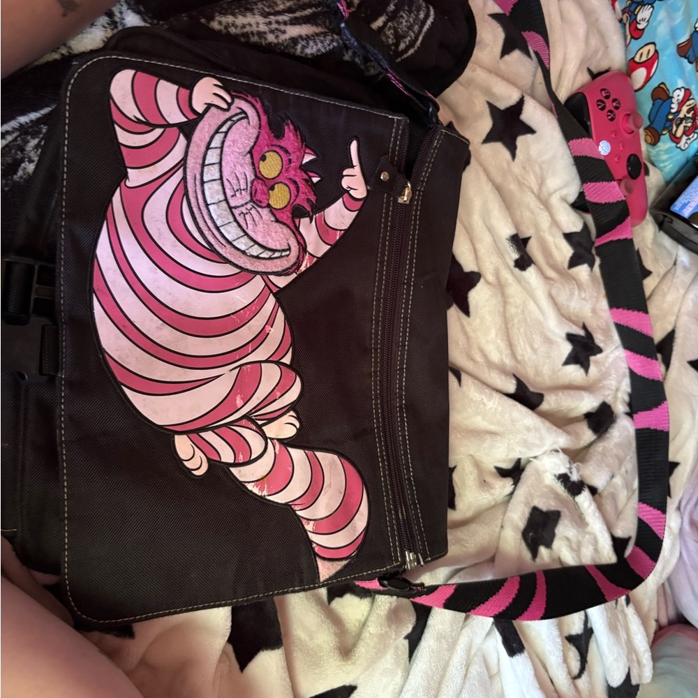 Cheshire Cat Black and Pink Shoulder Bags (2)